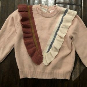 Zara Baby Pink Ruffle Sweater